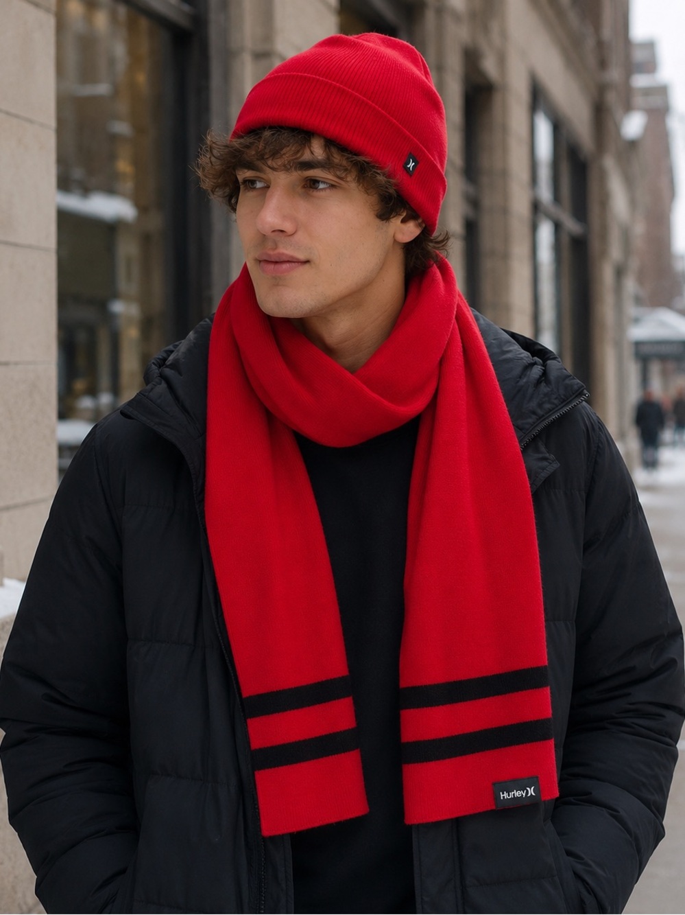 Hurley New Yorker Beanie & Scarf 2-Piece Set NWT